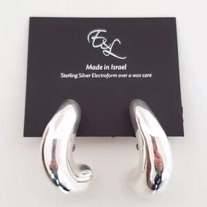 E&L Israel Sterling Silver Electroform Earrings